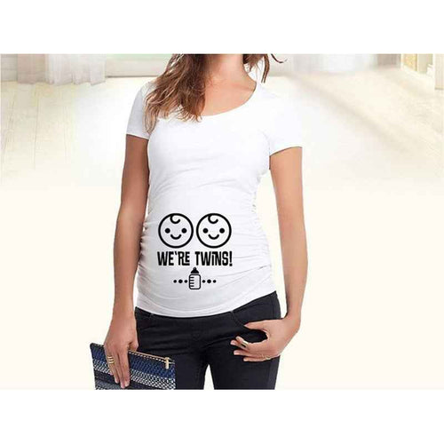 Slim Fit Maternity Funny Letter T-Shirts for Women