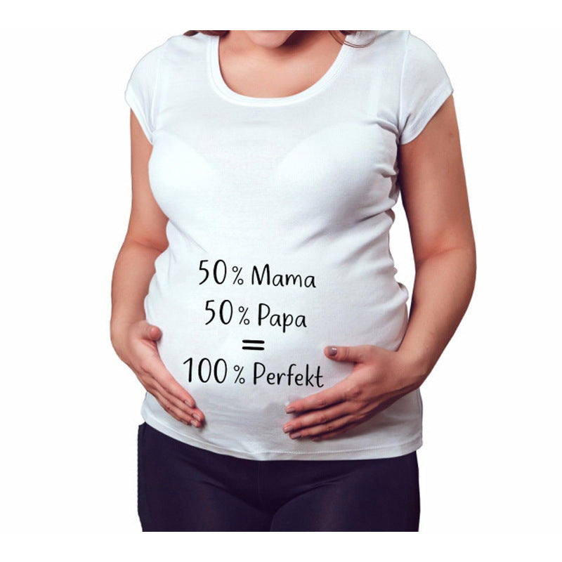 Slim Fit Maternity Funny Letter T-Shirts for Women