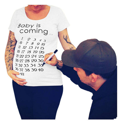 Slim Fit Maternity Funny Letter T-Shirts for Women