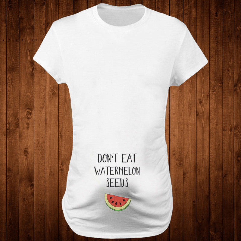 Slim Fit Maternity Funny Letter T-Shirts for Women