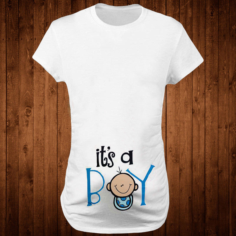 Slim Fit Maternity Funny Letter T-Shirts for Women