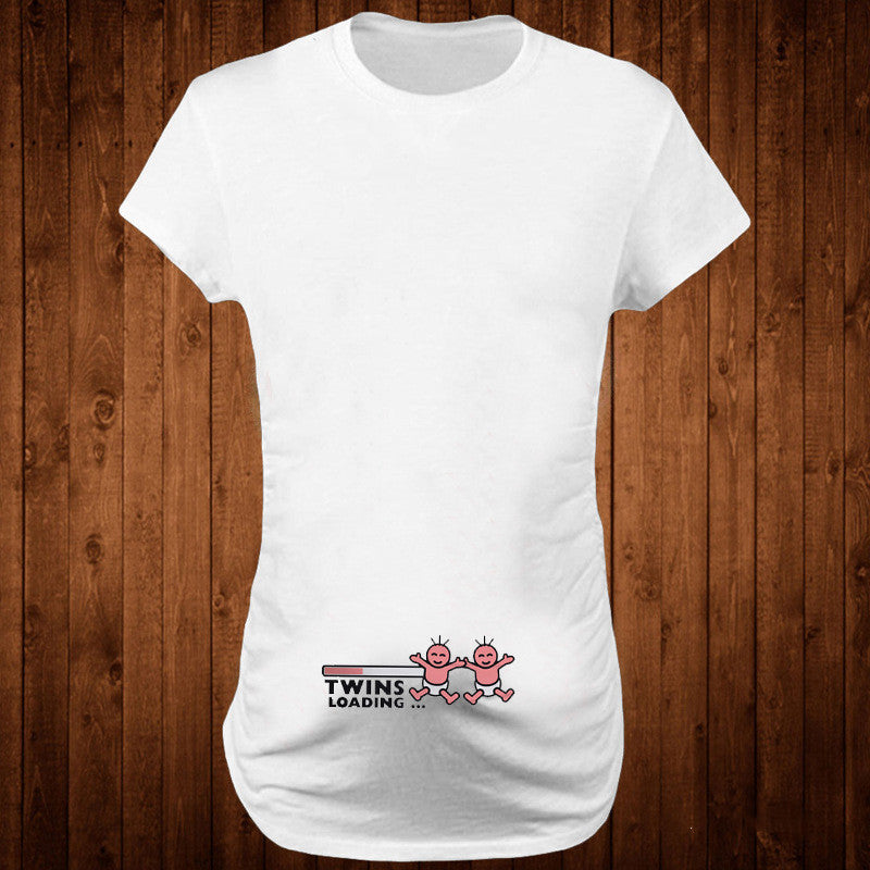 Slim Fit Maternity Funny Letter T-Shirts for Women