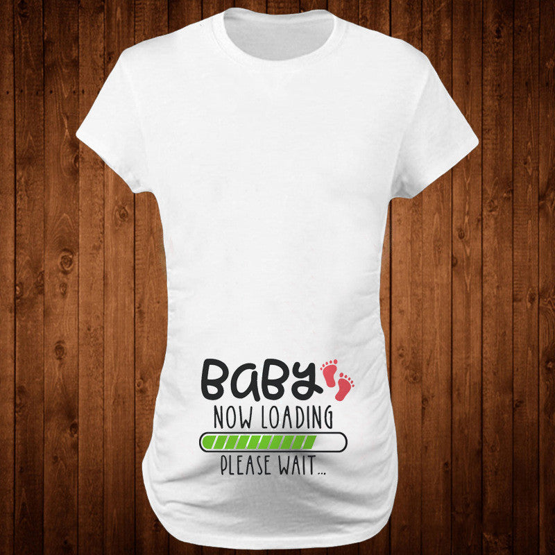 Slim Fit Maternity Funny Letter T-Shirts for Women